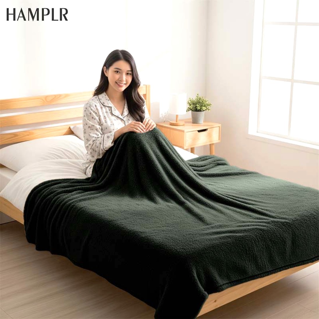 ผ้าห่ม WOMBAT HAMPLR รุ่น SUPER SOFT ขนาด 150X200 ซม. สี OLIVE GREEN_3